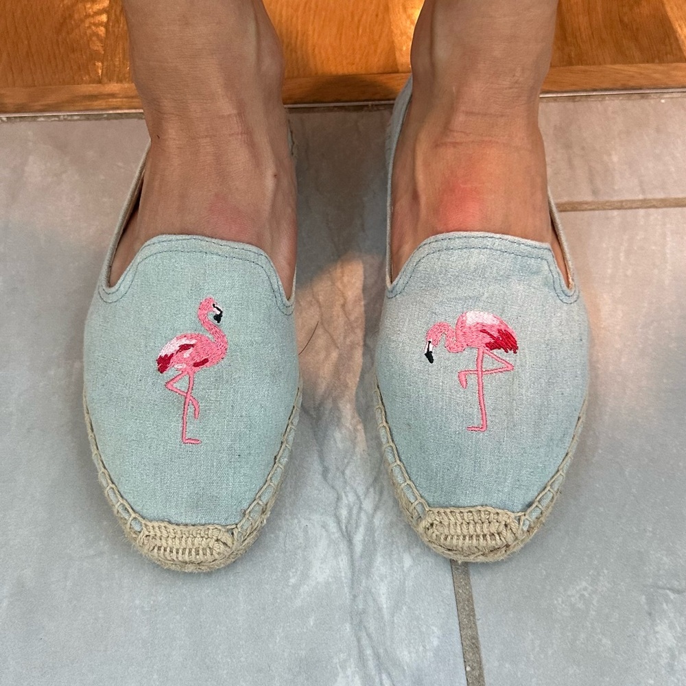 Soludos Light Blue Flamingo Espadrilles